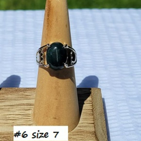 Moss Agate Gemstone Rings - Picture 7 of 10